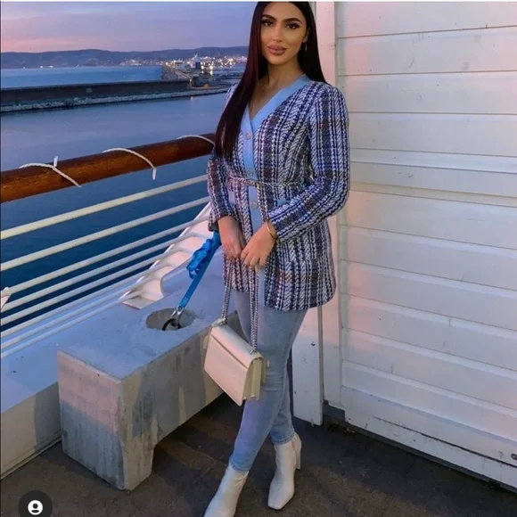 NWT Zara Combination Textured Denim Coat/Dress